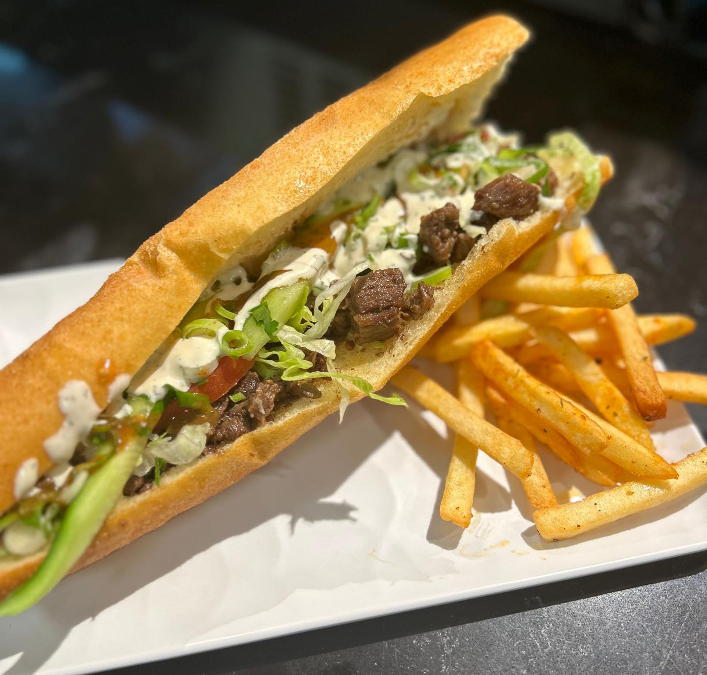 Lamsvlees shoarma sandwich